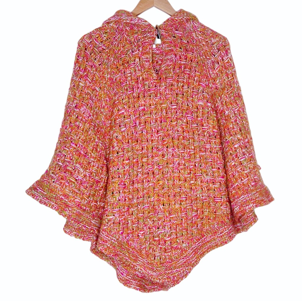 Vintage 70s Knitted Poncho - OS